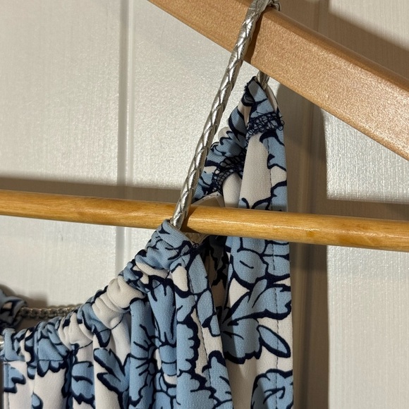 Michael Kors Blue Floral Sleeveless Blouse - Picture 2 of 7